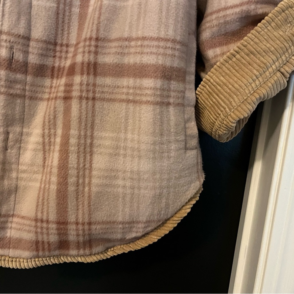 Corduroy Reversible Plaid Shacket - Picture 6 of 7